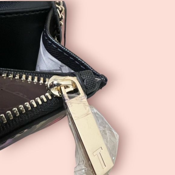 Ted Baker Black Floral Crossbody Or Clutch with Gold Chain, NWT - Picture 5 of 9